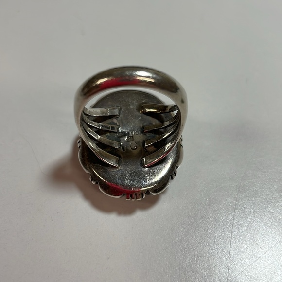 Vintage purple cabachon gemstone ring signed by artist - Picture 7 of 11